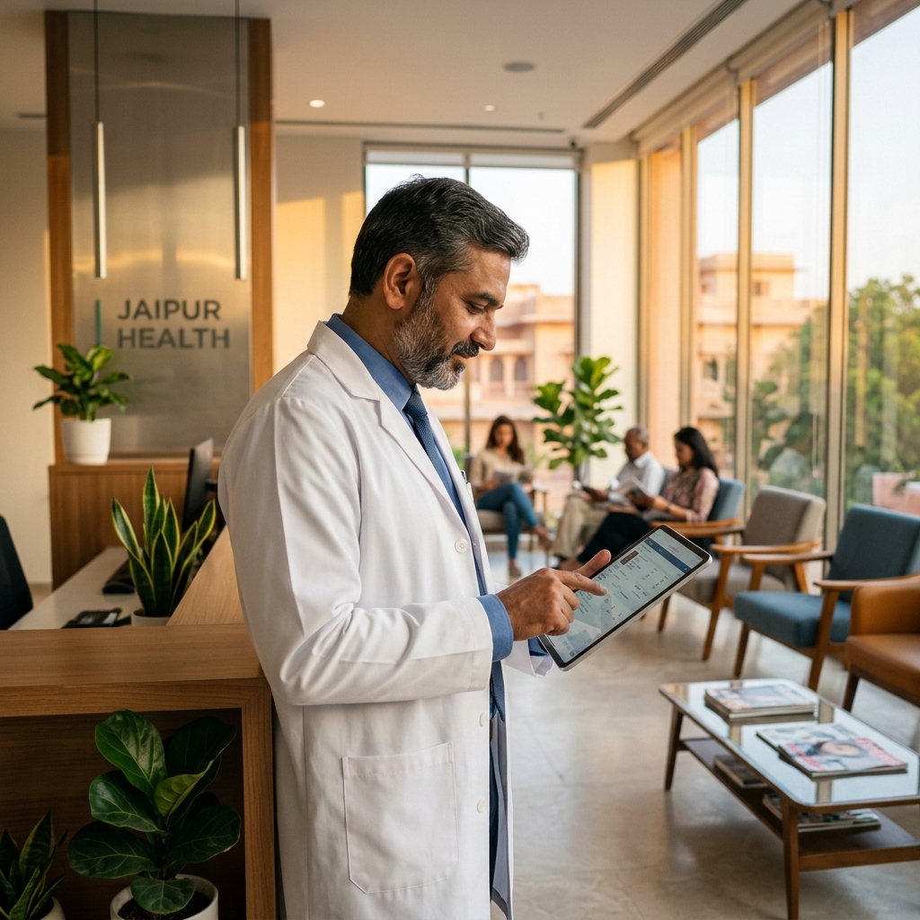 Doctor using Medical365 in Jaipur Clinic